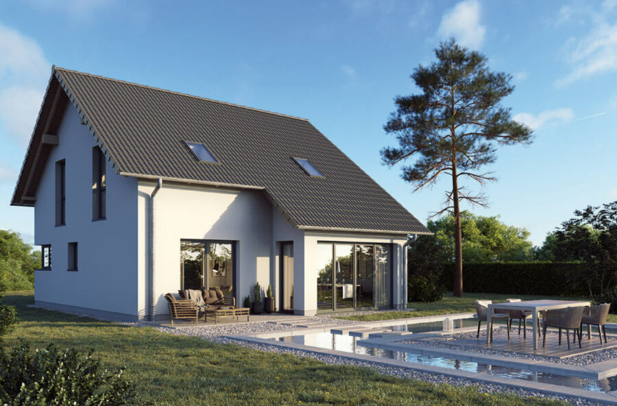 Bei Halle (Saale): Einfamilienhaus-Neubau auf 788 m² Grundstück, 4 Zimmer, 06198 Salzatal-Köllme, Einfamilienhaus