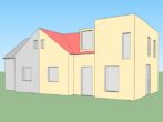 Salzatal OT Lieskau: Geplante Sanierung und Neubau einer Doppelhaushälfte - Straßenansicht