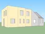 Salzatal OT Lieskau: Geplante Sanierung und Neubau einer Doppelhaushälfte - Rückansicht