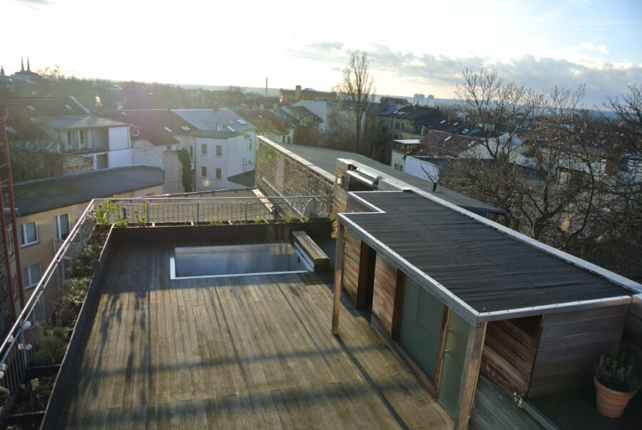 Halle-Paulusviertel: Dachwohnung mit 84 qm Dachterrasse + Pool, 06108 Halle (Saale)-Steintor, Dachgeschosswohnung