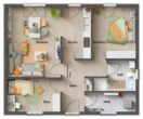 Könnern OT Kirchedlau: Bungalow-Neubau auf 560 qm Baugrundstück - Grundriss