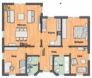 Petersberg OT Gutenberg: Winkelbungalow-Neubau in sehr ruhiger und grüner Lage - Grundrissvorschlag