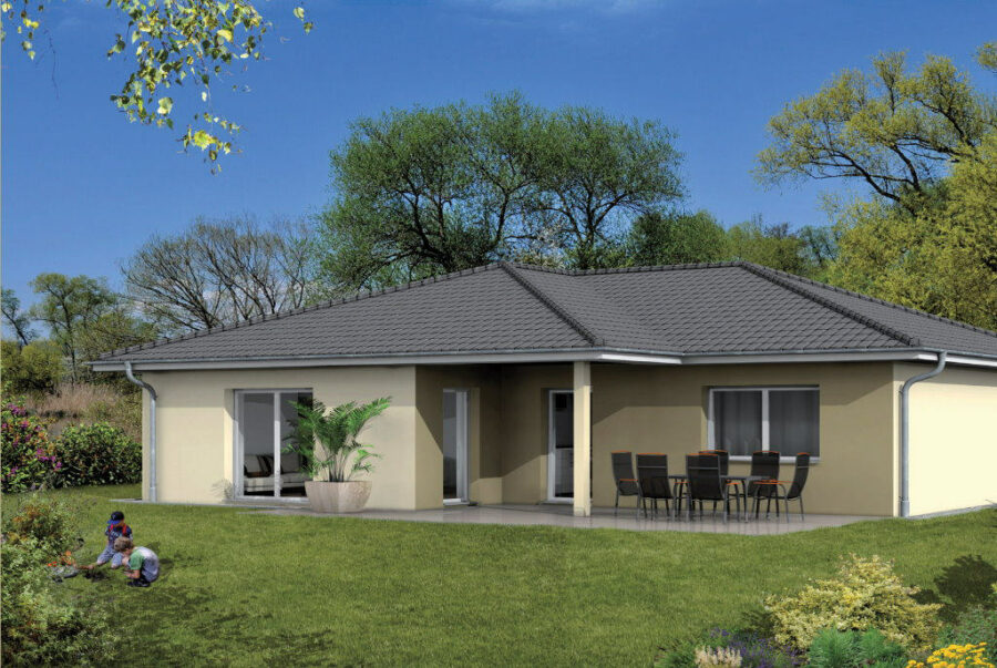 Könnern OT Kirchedlau: Bungalow-Neubau auf 683 qm Baugrundstück, ruhige Wohnlage, 06420 Könnern-Kirchedlau, Einfamilienhaus