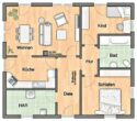 Petersberg OT Gutenberg: Moderner Bungalow-Neubau, mit Garage und Terrasse - sehr ruhige Straße - Sackgasse